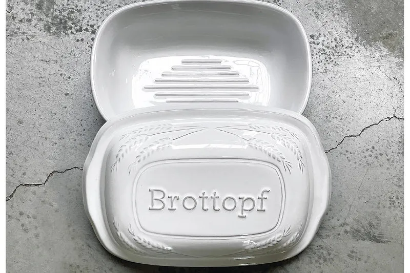Brottopf Keramik weiß