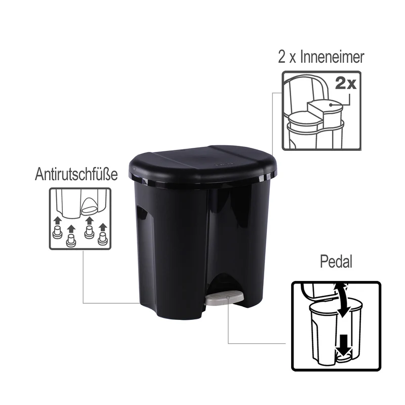 Abfalleimer 2 x 10 l DUO
