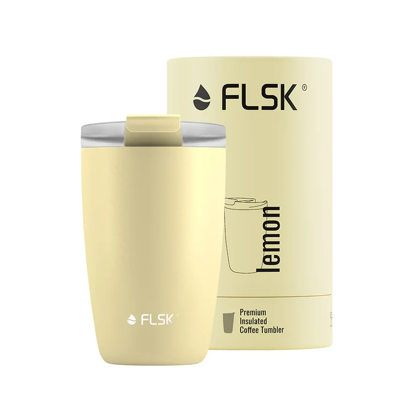 FLSK Kaffeebecher aus Edelstahl 350 ml - lemon