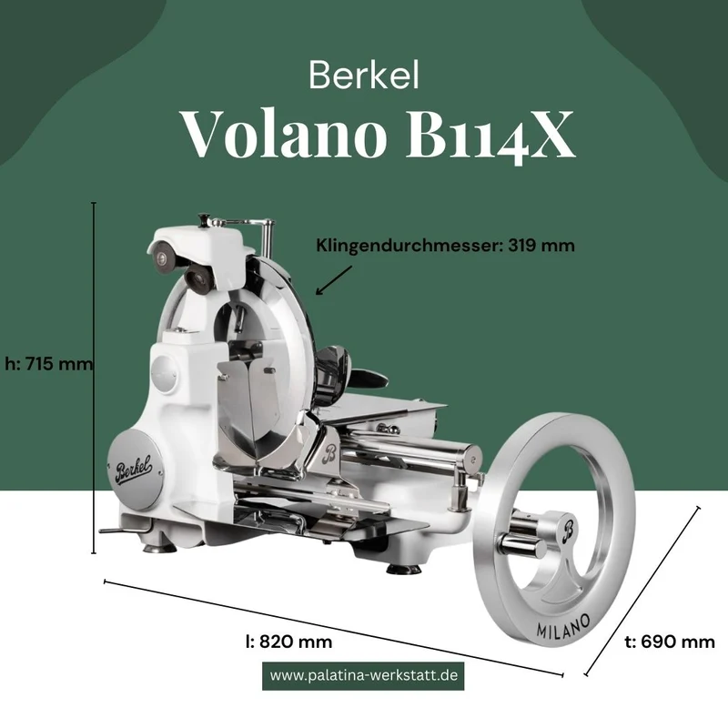 Berkel Volano B114X – Exklusive Schwungradmaschine mit Standfuß und Fassholzbrett