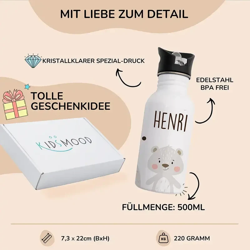Trinkflasche Kinder Edelstahl - Baby Koala