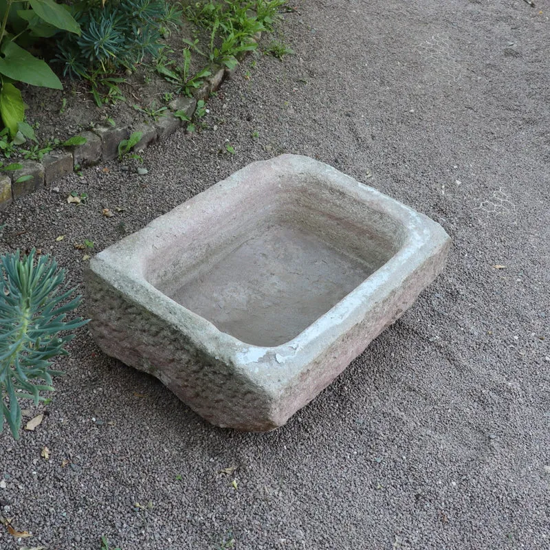nostalgischer Pflanzkübel aus Sandstein 80 x 59 x 29 cm