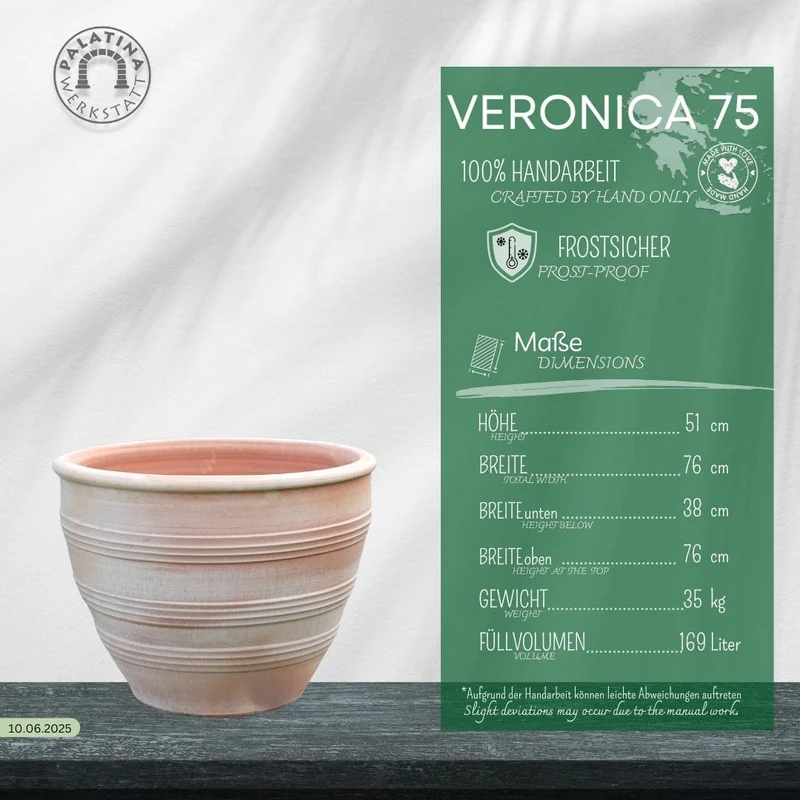 frostbeständiger großer Pflanzkübel "Veronica" D=75cm
