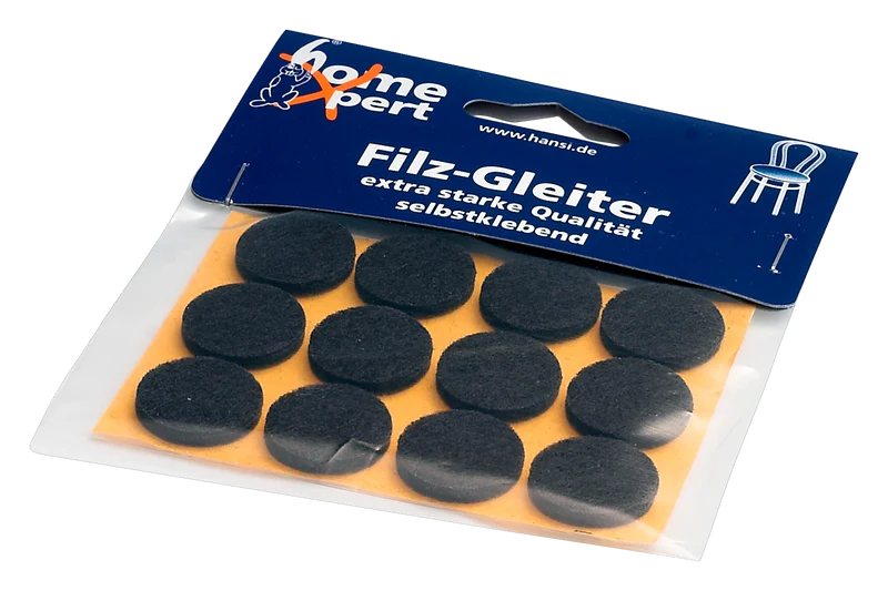 Filzgleiter Ø22mm braun- 12 Stück