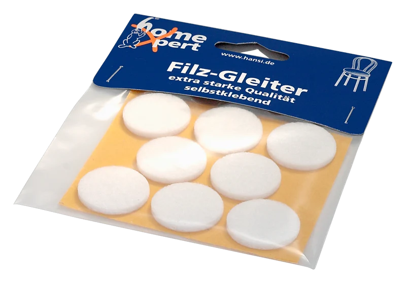 Filzgleiter Ø28mm weiß - 12 Stück