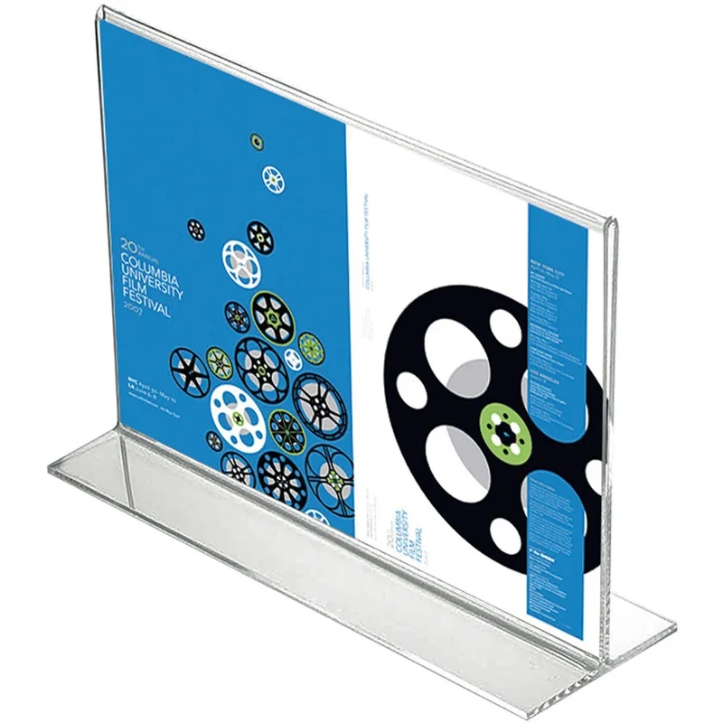 Acryl Tischaufsteller T-Horizontal transparent – Menühalter & Flyerhalter aus Plexiglas