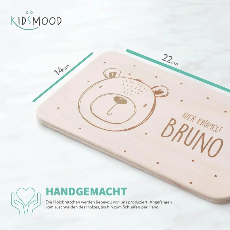 Frühstücksbrettchen Holz Bär