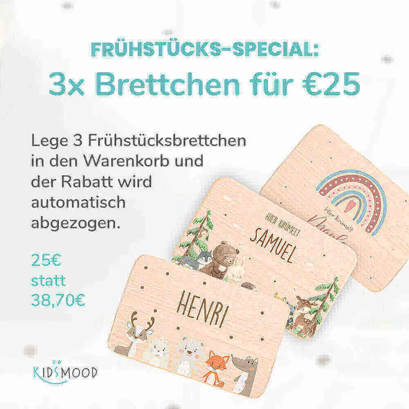 Frühstücksbrettchen Holz personalisiert