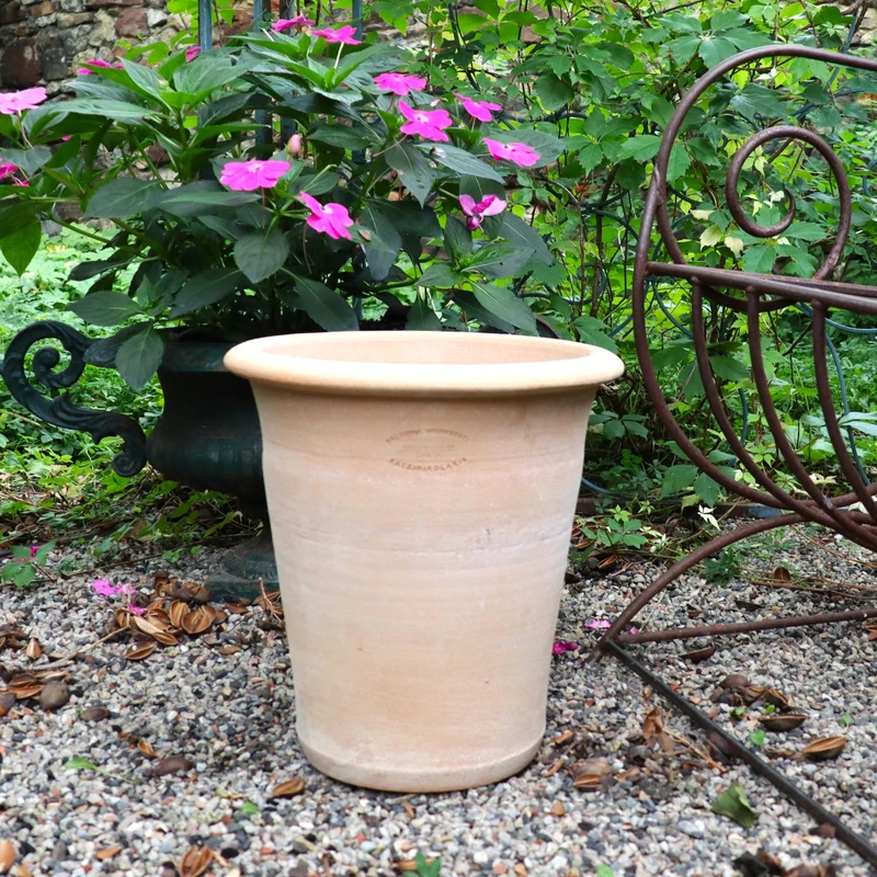 Terrakotta Pflanztopf „Dahlia“ 35 cm – Handgemacht & Frostfest