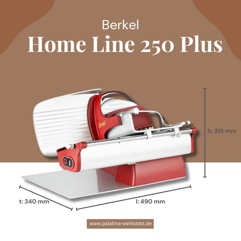 Berkel Home Line 250 Plus Rot Matt - Wurstschneidemaschine inkl. Einlegebrett