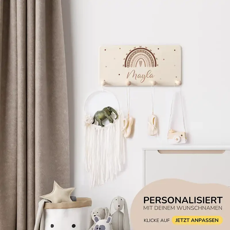 Kinderzimmer Aufbewahrung Regenbogen-Bundle 1: Erinnerungskiste, Tonieregal, Garderobe