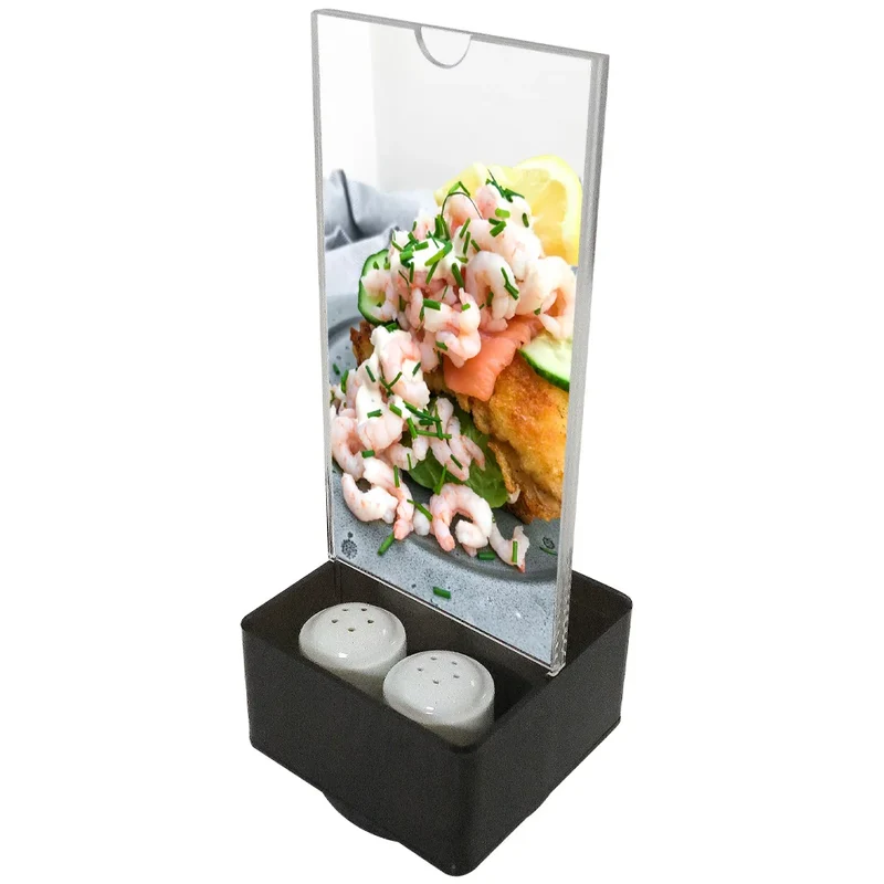 Menühalter Salt & Pepper Acryl Tischaufsteller mit Menagenhalter
