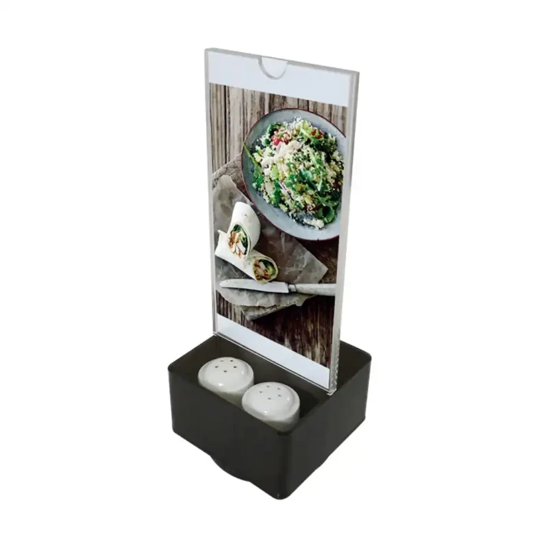 Menühalter Salt & Pepper Acryl Tischaufsteller mit Menagenhalter