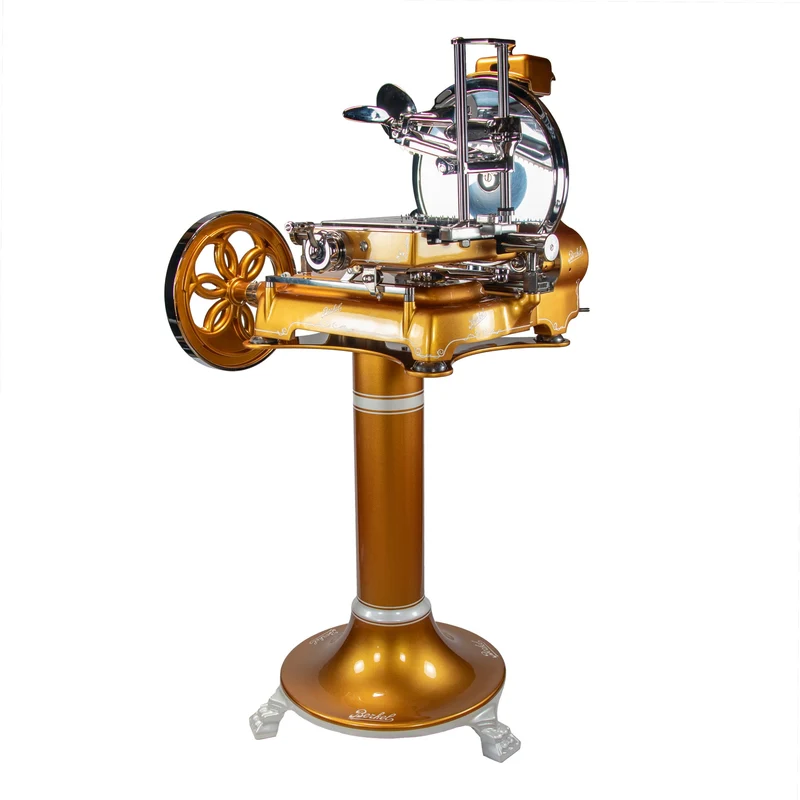 Berkel Volano B114 Schwungradmaschine Gold mit Fassholz- Einlegebrett