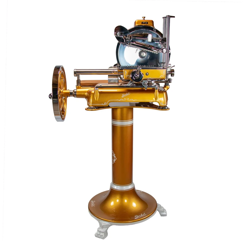 Berkel Volano B114 Schwungradmaschine Gold mit Fassholz- Einlegebrett