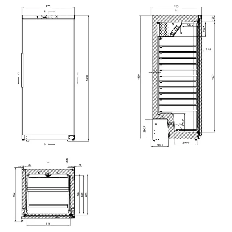 EASYLINE Lagerkühlschrank ABS / 580