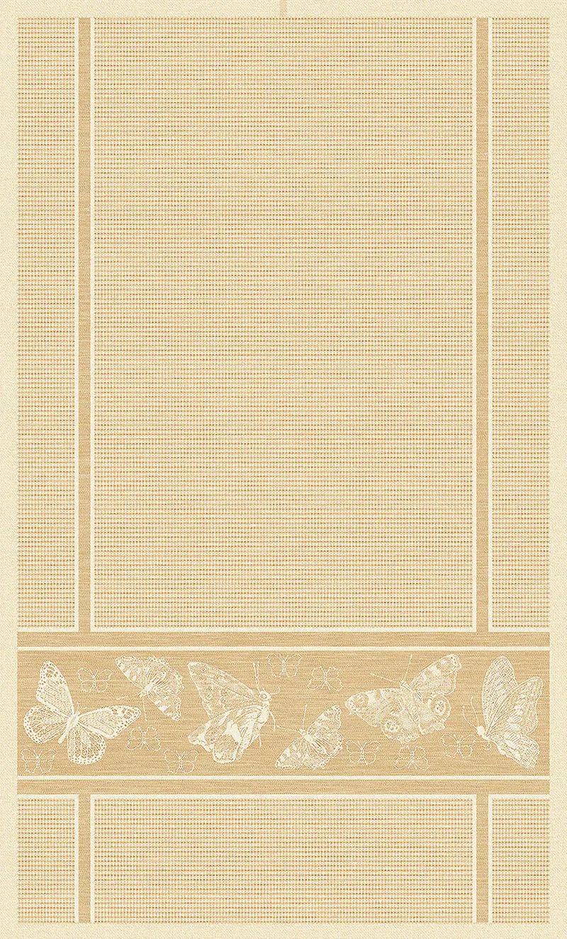 Waffeltuch Halbleinen Schmetterling honiggelb