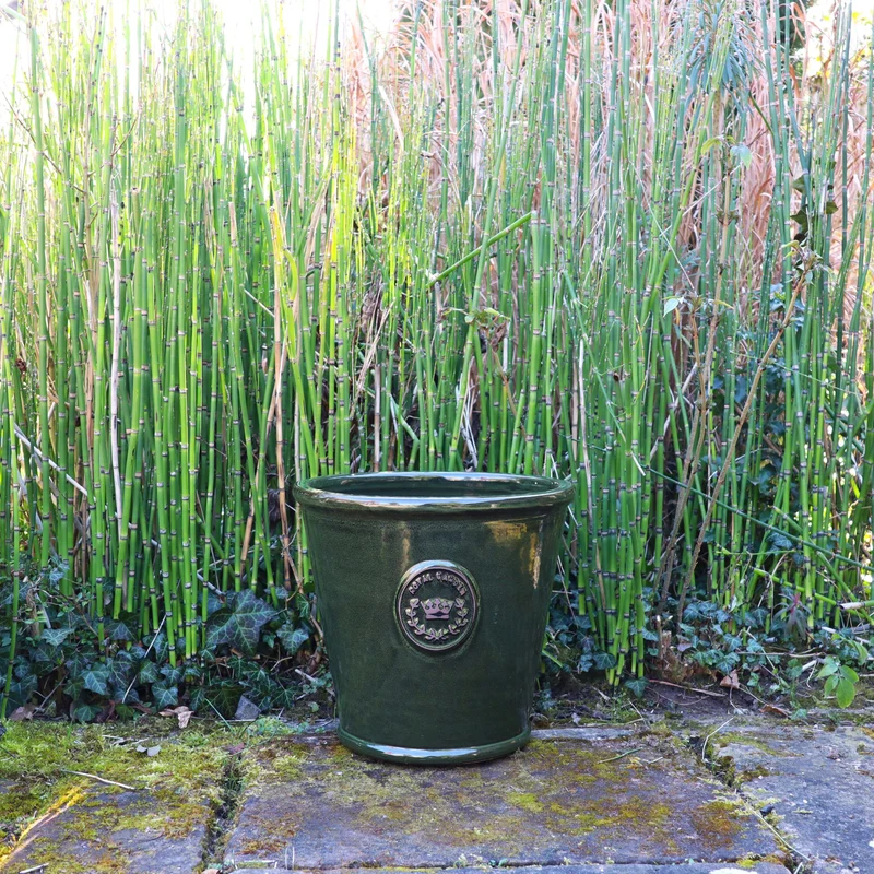 Glasierter Pflanzkübel "Garden Green" Höhe 19 bis 38 cm