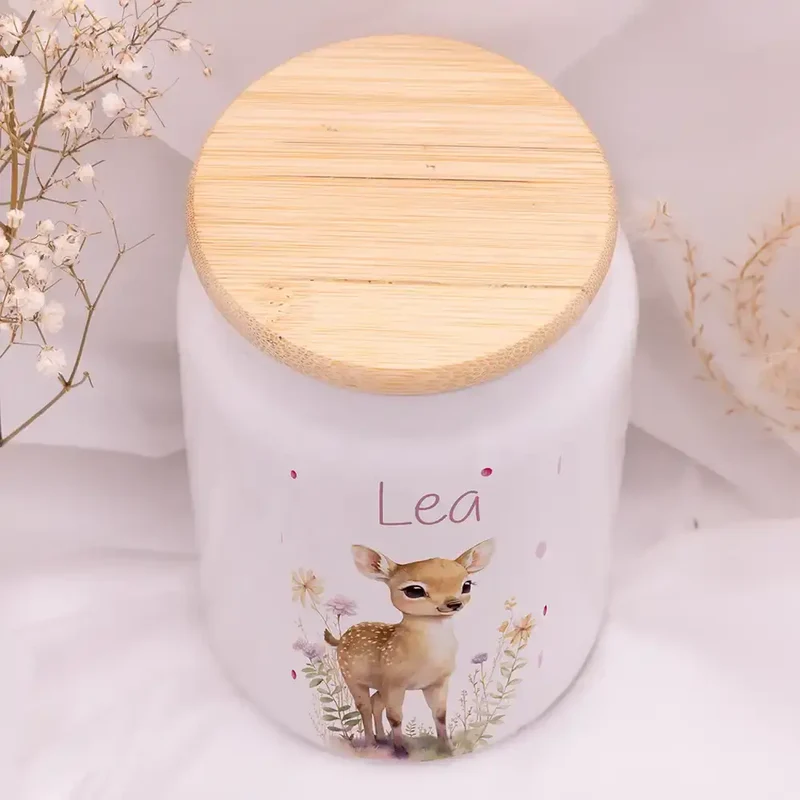 Personalisierbare Keksdose mit Name - Reh