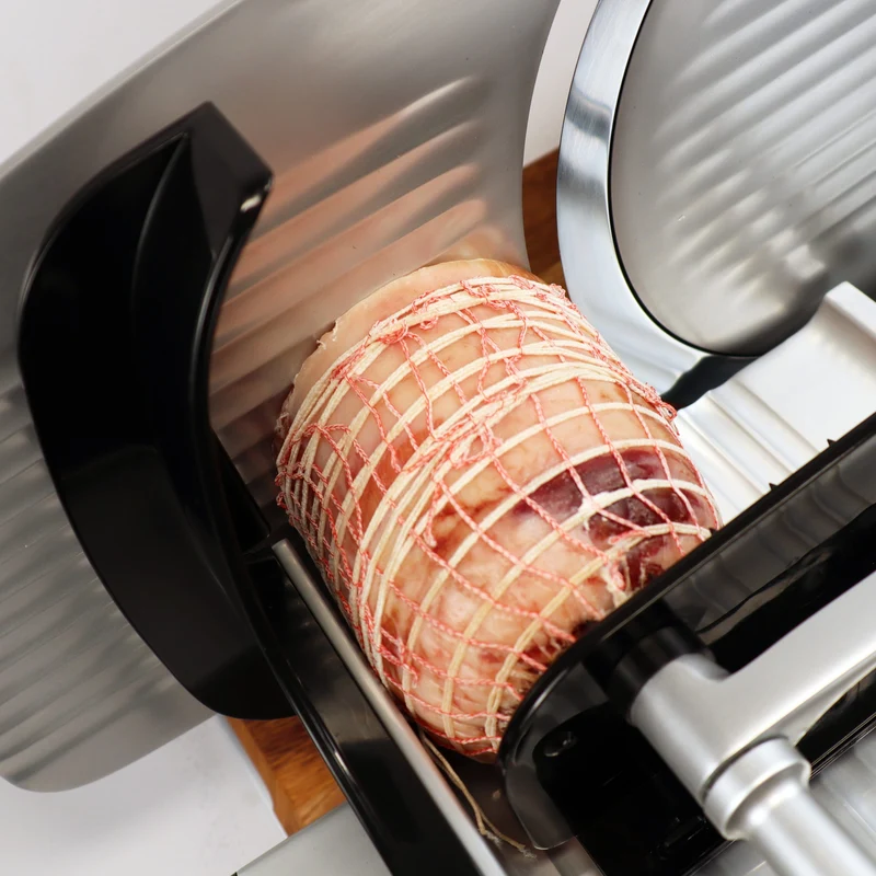 Berkel Home Line 250 Plus schwarz– Aufschnittmaschine mit handgefertigtem Unikat-Schneidebrett & Wellenschliff-Bausatz für Brot