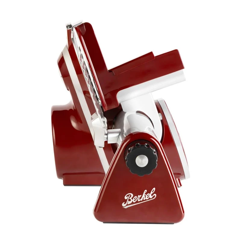 Berkel Icon Line 170 in rot mit handgefertigtem Einlegebrett aus Eichenholz 30x20cm