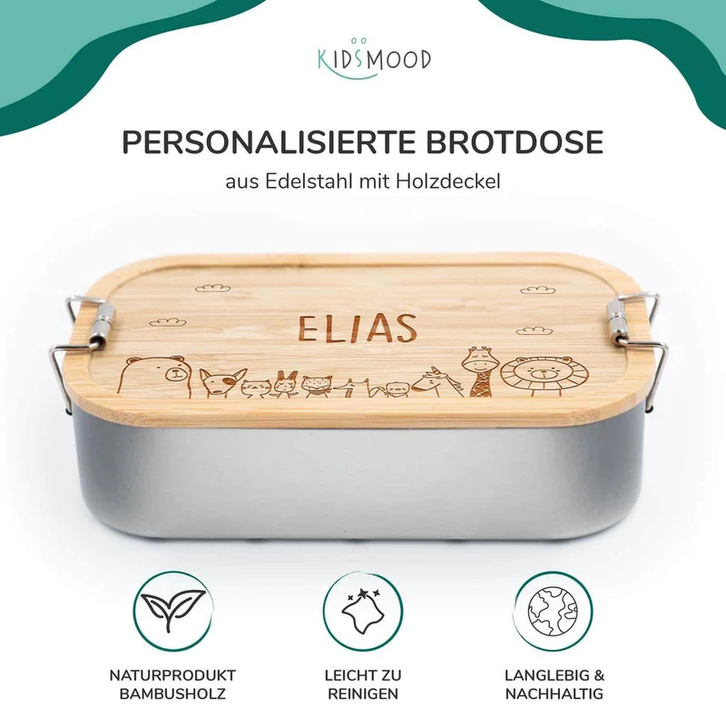 Brotdose Kinder personalisiert - Jungle