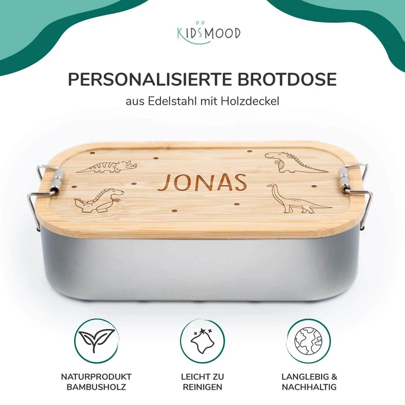 Brotdose personalisiert Dino