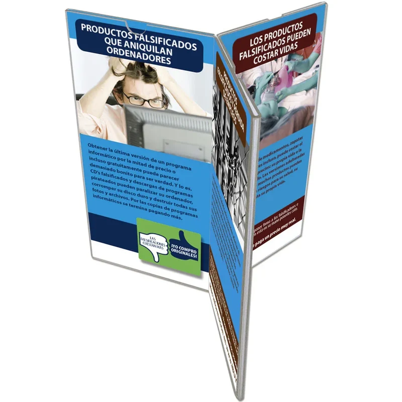 Menühalter Tischaufsteller Cross X3 – Acrylaufsteller für 6× M65 Flyer & Angebote