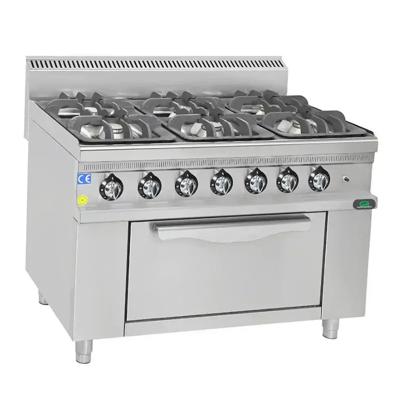 Gasherd 6 Brenner mit Ofen - 44,2 kW