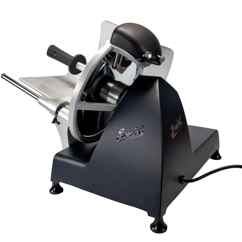 Berkel RedLine 250 MATT schwarz mit Eichenholzbrett