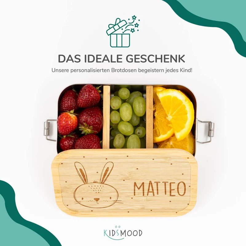 Brotdose personalisiert Hasenkopf