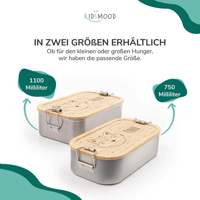 Brotdose personalisiert Fuchsgesicht graviert