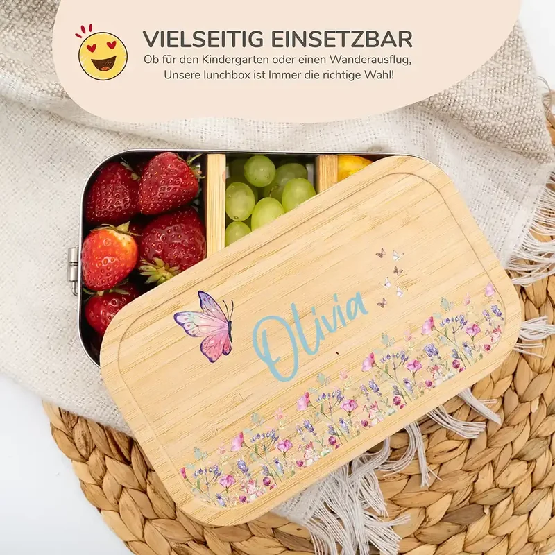 Brotdose Kinder personalisiert - Blumenpark