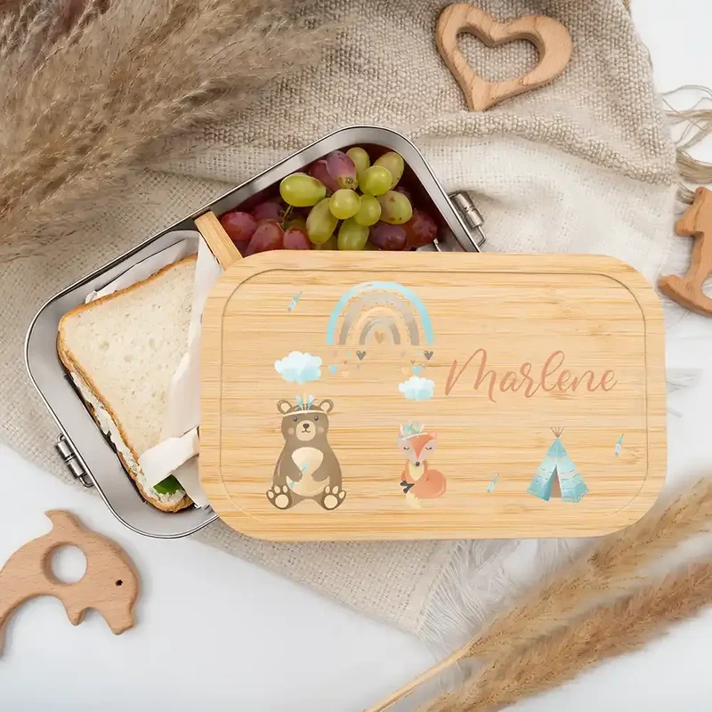 Brotdose Kinder personalisiert - Tipi