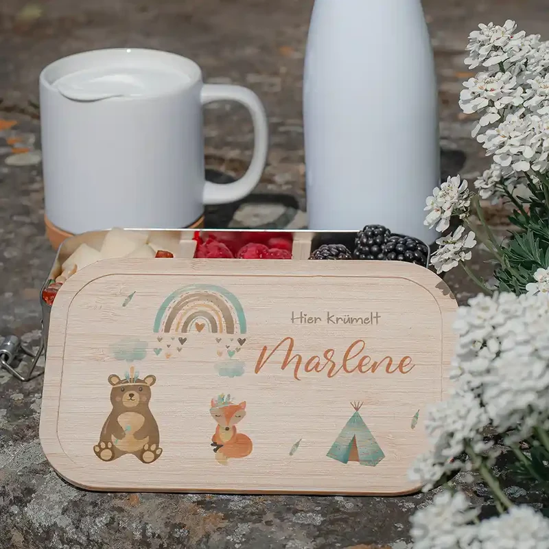 Brotdose Kinder personalisiert - Tipi