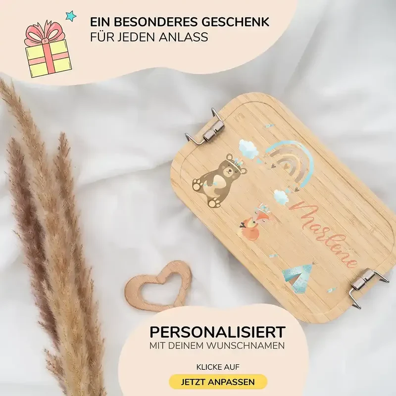 Brotdose Kinder personalisiert - Tipi