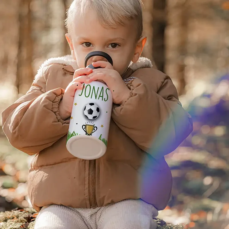 Trinkflasche Kinder Edelstahl - Fußball Champion