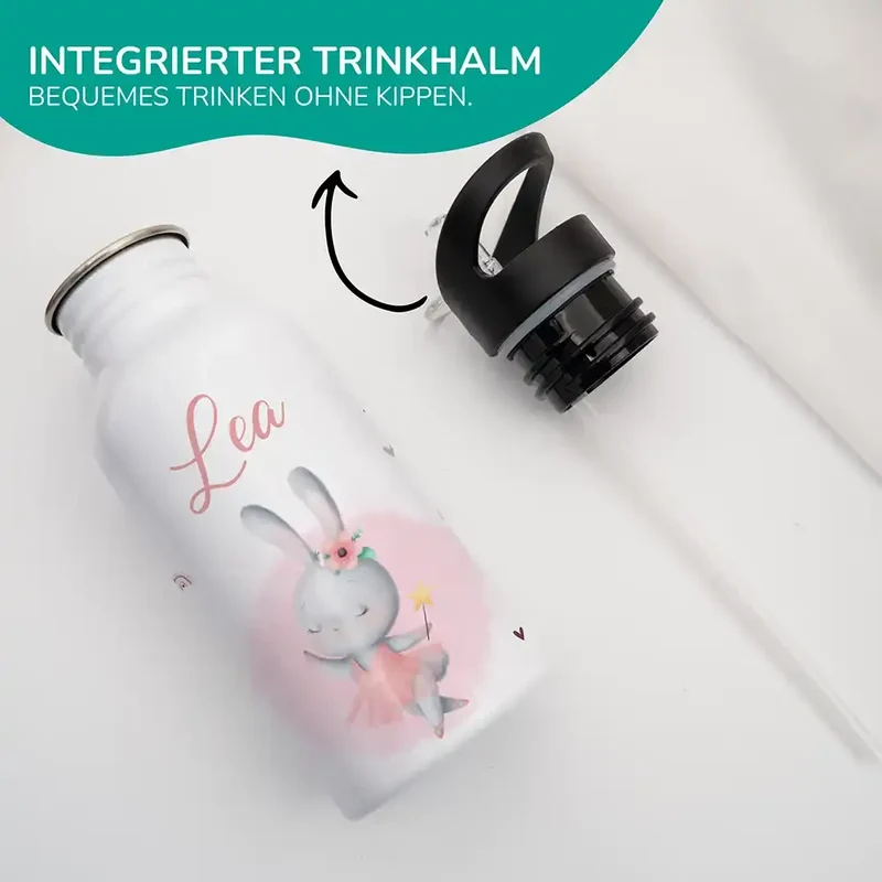 Trinkflasche Kinder Edelstahl - Zauberhase