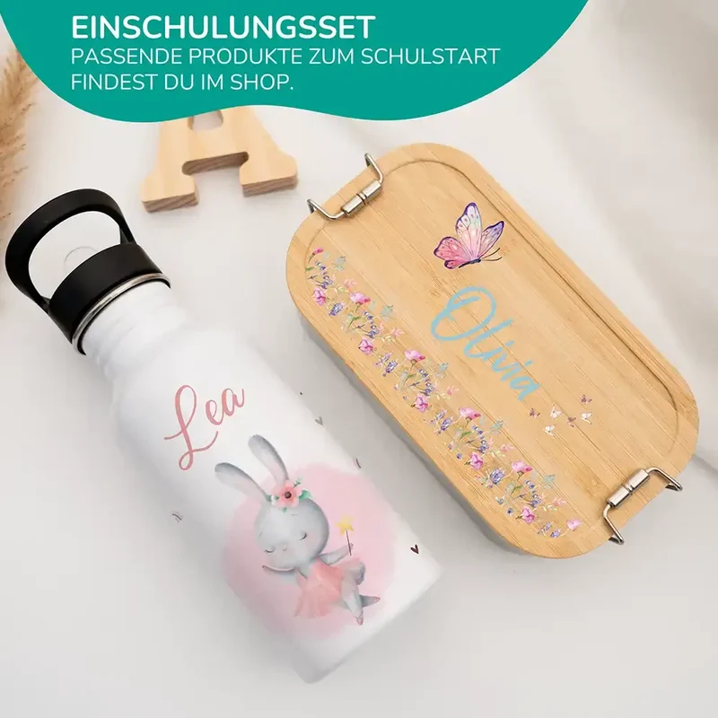 Trinkflasche Kinder Edelstahl - Zauberhase