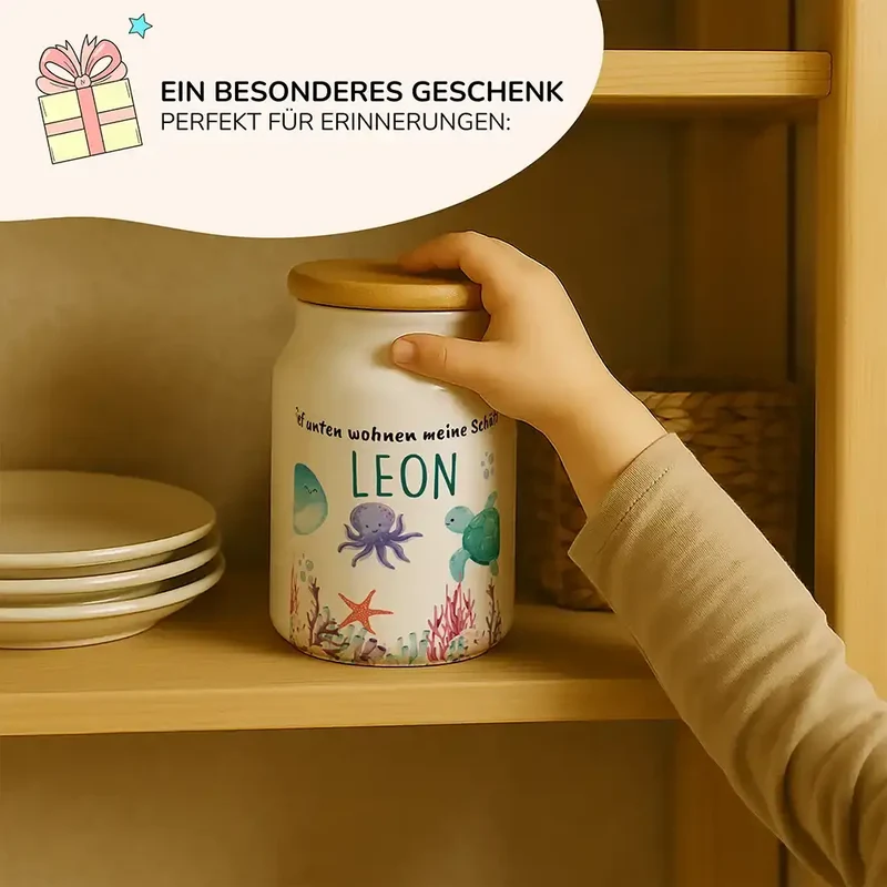 Personalisierbare Keksdose mit Name - Unterwasserwelt