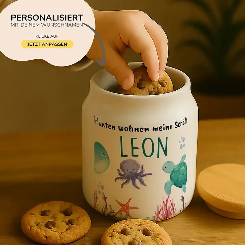 Personalisierbare Keksdose mit Name - Unterwasserwelt