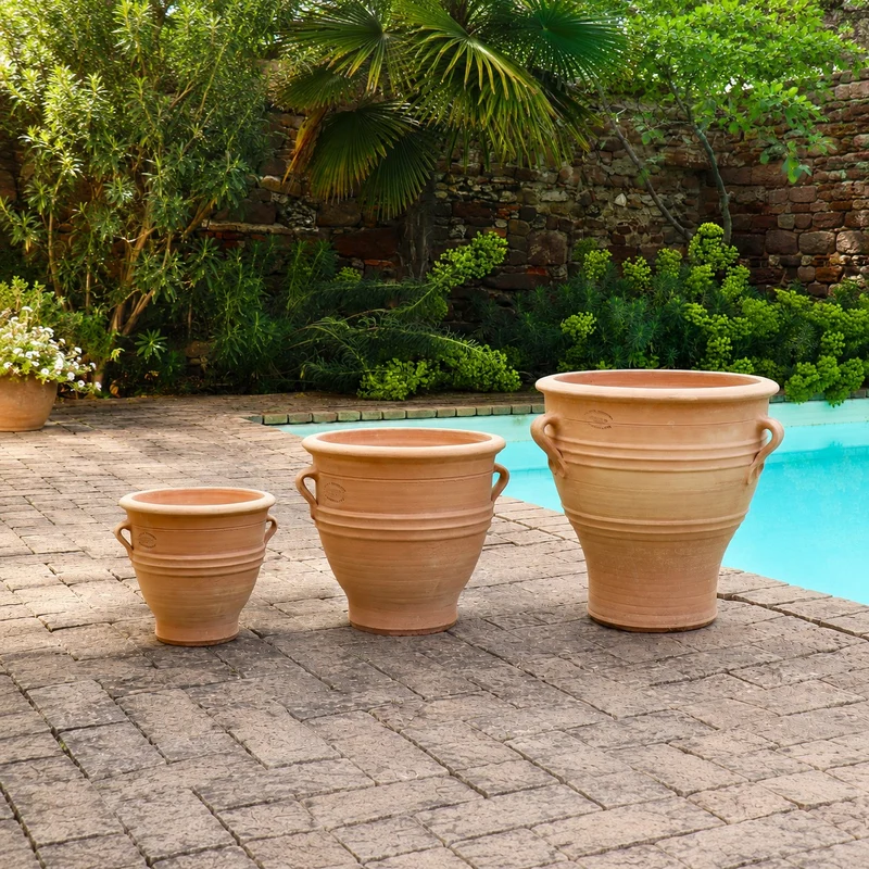 winterhartes Terracotta Pflanzgefäß "Rosa", H=35 cm