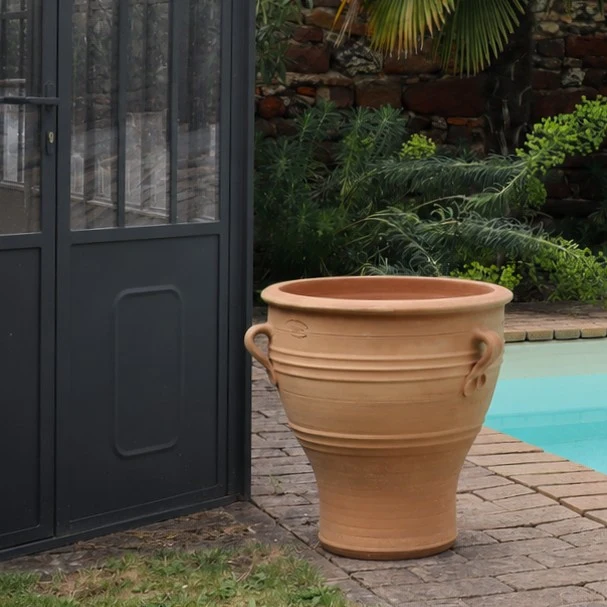 winterhartes Terracotta Pflanzgefäß "Rosa", H=50 cm