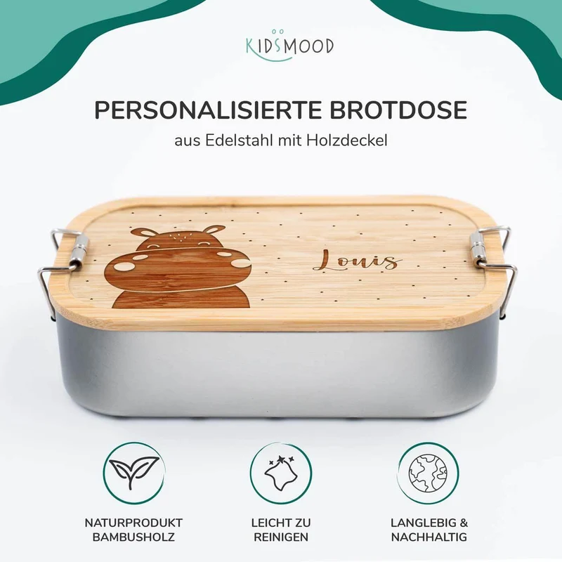 Brotdose personalisiert Nilpferd