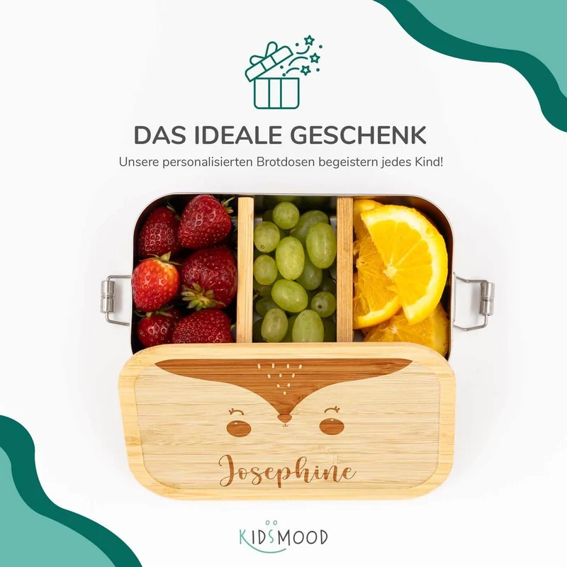 Brotdose personalisiert Fuchsgesicht
