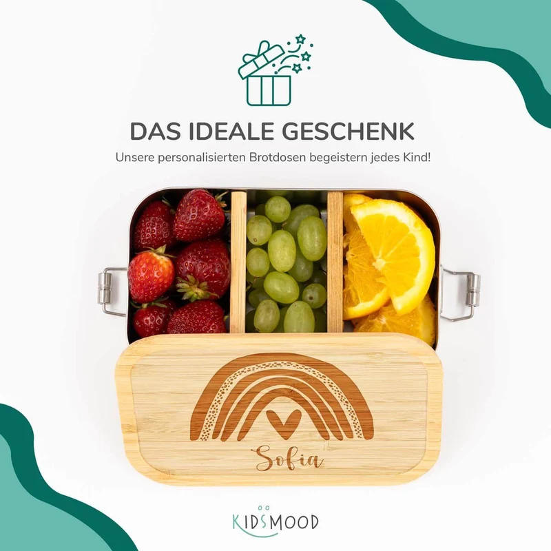 Brotdose personalsiert Regenbogen