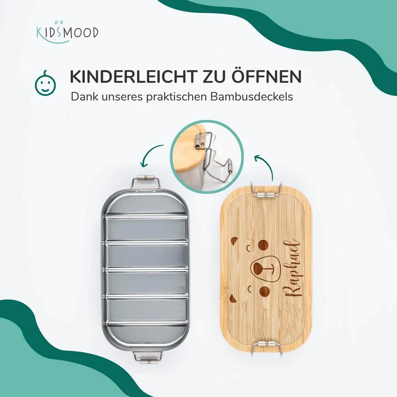 Brotdose personalisiert Bärengesicht