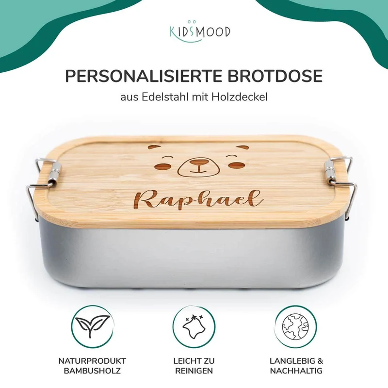 Brotdose personalisiert Bärengesicht