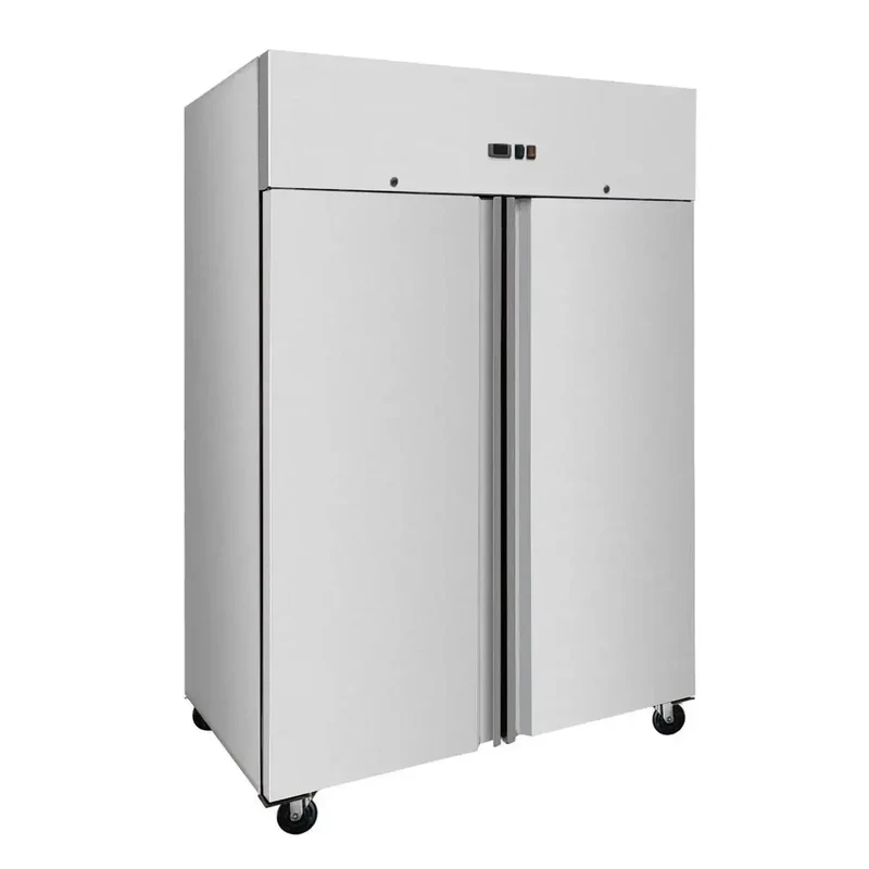 Edelstahlkühlschrank, Inhalt 1333 Liter, GN2/1 mit Räder