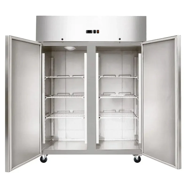 Edelstahlkühlschrank, Inhalt 1333 Liter, GN2/1 mit Räder